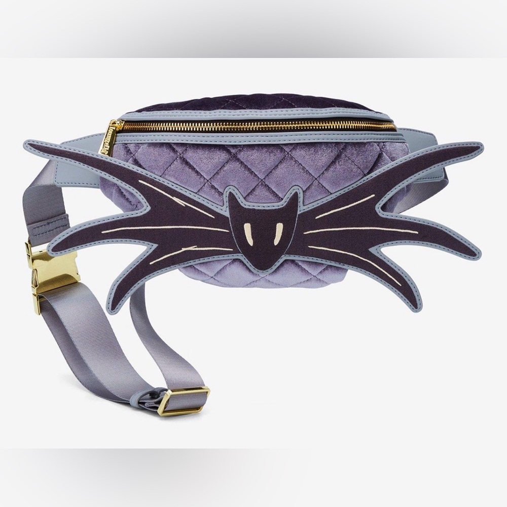 Disney Loungefly Nightmare Before Christmas Quilted Bat Waist Bag Belt Bag Fanny